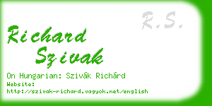 richard szivak business card